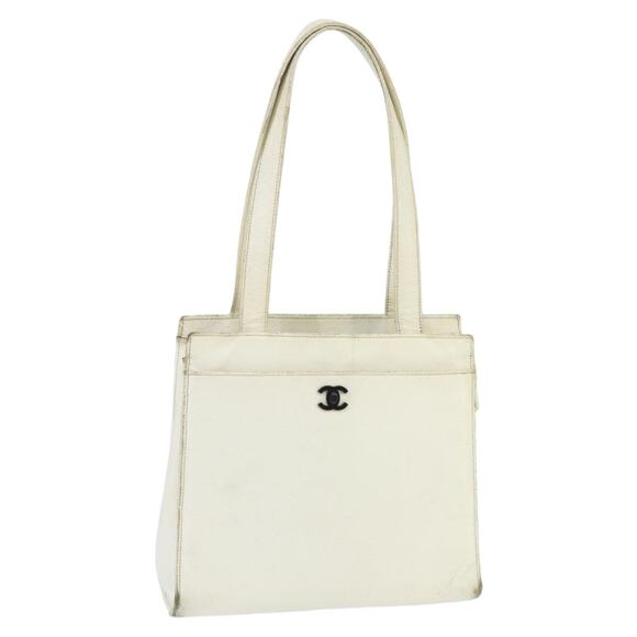 CHANEL Shoulder Bag Caviar Skin White CC - Picture 1 of 16